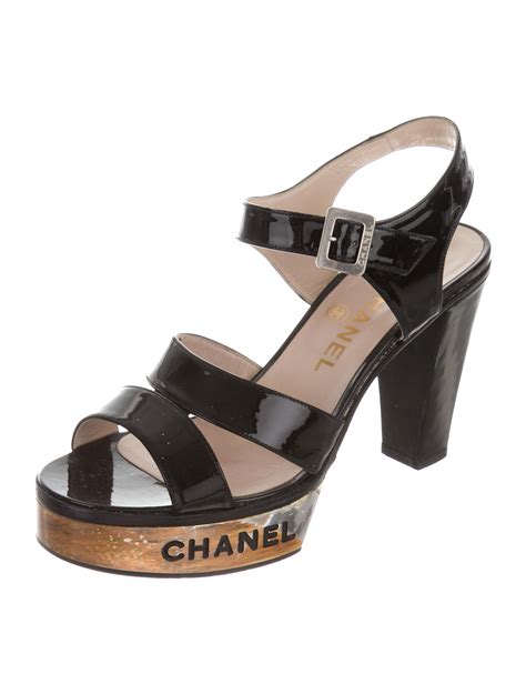 chanel platform sandels|chanel heeled sandals.